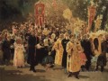 procession in an oak forest appearance of the icon 1878 Ilya Repin